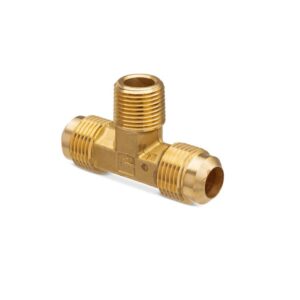 BrassTube Fitting, Tee, 1/2” Flare x 1/2” Flare x 3/8” Male Pipe