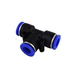 Push to Connect Reducing Tee Union Fitting, 10mm x 8mm x 10mm OD, Air Hose