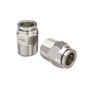 316L Stainless Steel 10 mm OD x 3/8” NPT Straight Male Push in to Connect Fittin