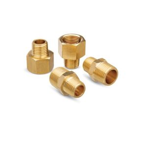Reducing Hex Nipple 3/8 Inch NPT x 1/4 Inch NPT Brass Pipe Fitting, Hex Bushing
