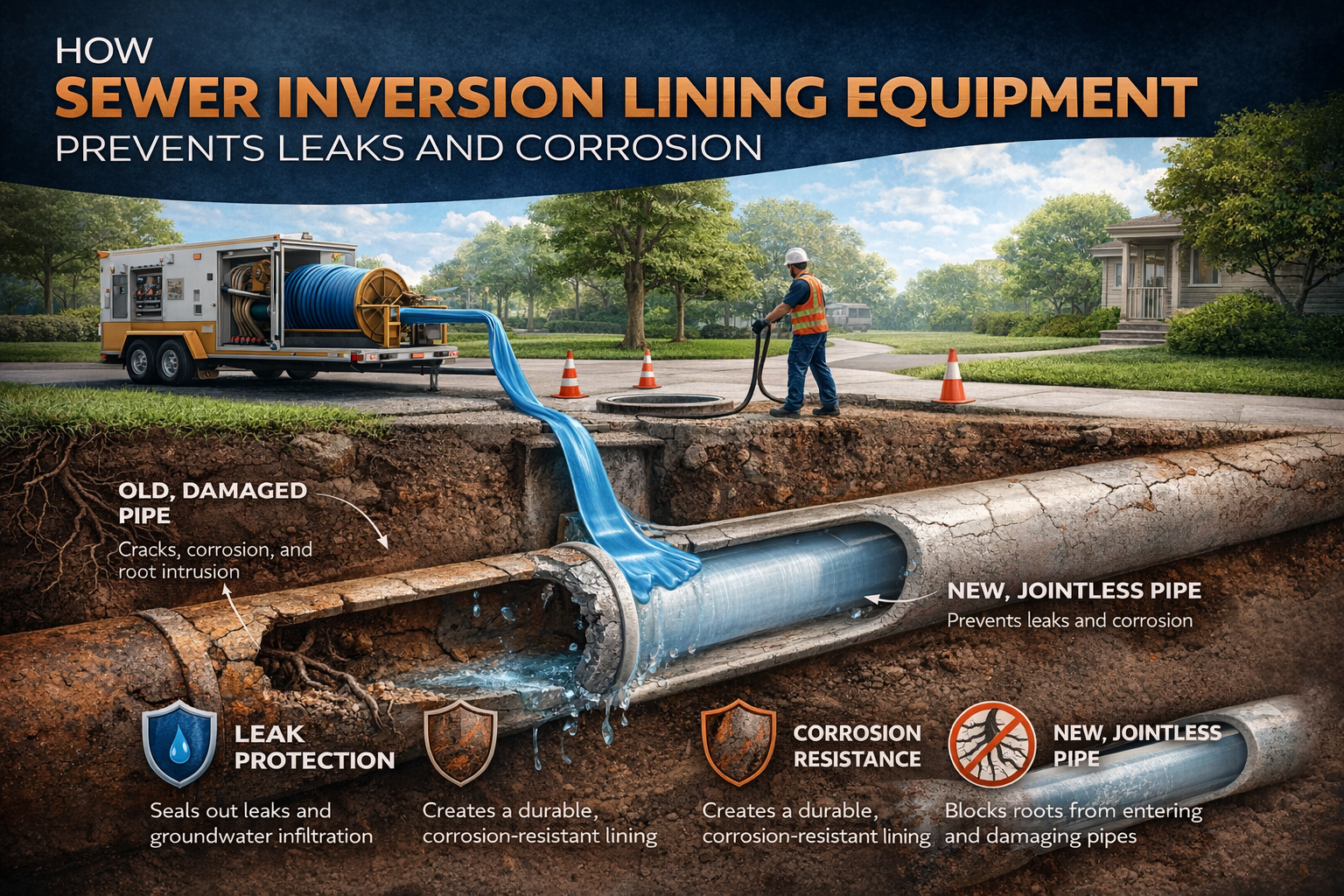 Discover how sewer inversion lining seals pipes internally, prevents leaks and corrosion, extends lifespan, and reduces excavation costs.